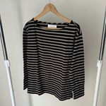 Everlane $65  Black/White Striped Top‎ Size Medium Photo 1