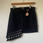 MISA Los Angeles NWT  Super Star Asymmetrical Mini Skirt black wash Photo 2