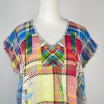Johnny Was NWOT  Multicolor Plaid Floral Blouse Shirt Linko Babydoll Tunic Size S Photo 2