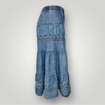 Lapis Blue Tiered Midi Skirt Casual Resort Wear (880) Size M Photo 9