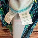 Lilly Pulitzer Camille Dress Formentera Turquoise XL Midi Floral Cheetah Puff Photo 6