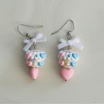 Cute Pastel Heart Earrings kawaii Pink Photo 0