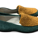 LOGO By Lori Goldstein LOGO Lori Goldstein Green Faux Shearling Loafers | Size 7 Photo 0