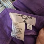 Larry Levine Vintage  2PC Purple Cotton Blend Skirt Suit Size 18 Padded Shoulders Photo 7