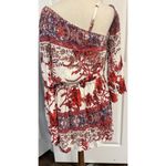 Free People  Mini Dress Sz MED Modern Nomad Off-Shoulder Floral Boho Bell Sleeve Photo 5