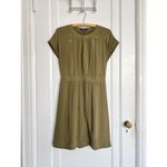 Madewell • Moonset Silk Dress olive green washed midi shift Photo 2