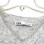 ZARA  Heather Gray Wool V-Neck Long Sleeve Midi Sweater Dress Size Small Photo 1