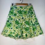 Gap Floral Green A-Line Cotton Skirt Fully Lined Size 6 Y2K Boho Barbie Cowgirl Photo 1