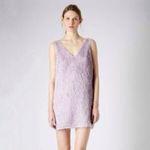 Topshop  Lilac Fringe Deep‎ Plunging V-Back Mini Slip Dress Size 2 Photo 8