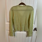 Moth Anthropologie Green Mohair/Wool Blend Cardigan w/ Jewel Flower Buttons Size M Photo 6