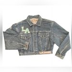 VTG 80s 90s LA GEAR cropped pastel patchwork streetwear jean jacket rockabilly L Size L Photo 11