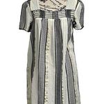 Old Navy SquareNeck Textured Metallic Stripe Shift Dress Women Black Stripe XS Photo 0