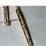 NIP Trades Of Hope Gold/Silver Tone 2"Bar Dangle Fish Hook Y2k Retro Earrings Gold Photo 2