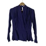 MM.LaFleur M.M. LaFleur Twyla Long Sleeve Surplice Top Womens S Purple Dotted Office Siren Photo 1