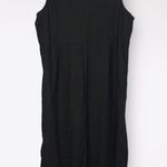 Papillon Women’s Black Linen Rayon Blend Sleeveless Maxi Embroidered Dress Sz 2X Photo 1