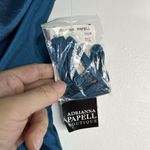 Adrianna Papell Papell Boutique Blue Evening Silk Bow Mini Gown Dress Sz 12 Removable Strap New Photo 3