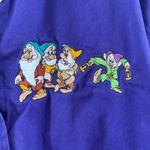 Vintage 90s Disney Store Shirt Medium Button Embroidered Seven Dwarfs Snow White Purple Photo 5