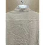 Womens Beige Shirt Large Polyester‎ Long Sleeve Button Down Casual Top Tan Photo 8