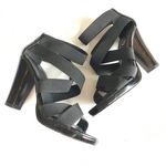 Stuart Weitzman Elastic Strappy Sandal Black Womens Size 7.5 Heels Shoes Photo 3