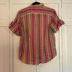 Ralph Lauren Lauren  100% Linen striped short sleeve blouse small Photo 4