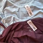 Athleta  Striped Sheer-Line Performance Tank Tops Bundle of 2 XL Blue & Burgundy Photo 11