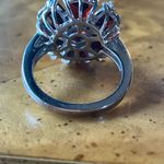 Artistic Natural Red Garnet Sterling Silver Cocktail Ring Size 6 Photo 4