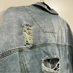 Women’s Blue B Collection Distressed Jean Jacket Size Large Photo 8