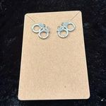 Rhinestone Handcuff Stud Earrings Silver Tone – Edgy & Playful Statement Jewelry Photo 0