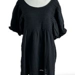 Free People Linen Puff Sleeve Bohemian Elsie Tunic Dress / Top Black Size Small Photo 3