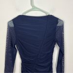 Opening Ceremony  Navy Blue Mesh Ruched Mini Dress Photo 4