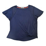 Rewind Crocheted Panels Flowy Knotted Short Sleeve Navy Top Size XXL Whimsigoth Photo 0