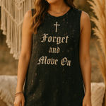 H&M  Forget & Move On Screen Printed Sleeveless Acid Wash T-shirt Dress Medium Photo 0