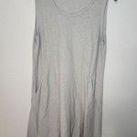 Cut loose linen cotton pocket dress size s Tan Photo 0