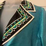 Bob Mackie  Teal Silk Decorative Blazer Photo 1