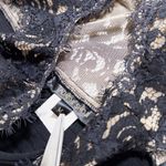 Tadashi Shoji Pintuck Peplum Sleeveless Stretch Sheer Lace Dress Black Medium Photo 9