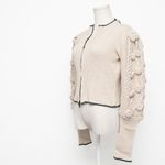Mutma Alo Beige Ribbed Zip Front Cardigan Medium Photo 10