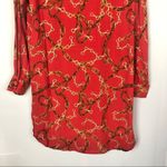 ZARA Basic Red Chain Print Long Sleeve Tunic Dress S Photo 9