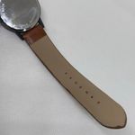 Women quartz watch black tone case 35mm brown dial leather band running Photo 7