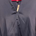 Gap NWT Navy Blue V Neck Cuffed Sleeve Hi Low Hem Blouse Top Shirt Womens Size L Photo 1