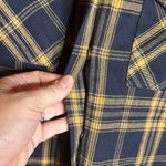Doe & Rae NWOT  Navy & Yellow Plaid Jacket with Beige Sherpa Collar Size XL Photo 5