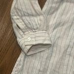 Chico's Tunic Top Women's XL (3) Striped 100% Linen Blouse Button Up Shirt Photo 7