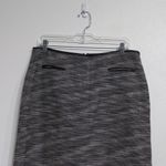 Calvin Klein  Black Zip Back Lined Faux Leather Trim Mini Pencil Skirt Sz 12 Photo 2