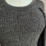 Loft Shimmer Metallic Pearlized Cuff Ribbed Sweater Puff Long Sleeves Top Sz M Photo 3