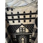 Y2K Folk Farmhouse Woven Checks Sheep Hearts Fringe Open Front Boho Cottagecore Black Size L Photo 4