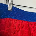 LuLaRoe  red lace Lucy maxi skirt women’s size XL rounded hem holiday Christmas Photo 2