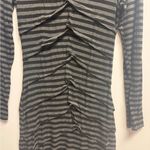 Mystree  Black and Gray Striped Long Sleeve‎ Dress Photo 1