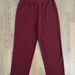 Eileen Fisher 100% Wool Boucle Knit High Waist Straight Leg Pant Cranberry Red M Photo 2