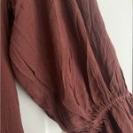 Free People magdalia romantic boho maxi dress size S bottom down puffy sleeve Photo 5