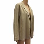 Active USA Lightweight Linen Blend Open Front Roll Sleeve Blazer Womens Large Photo 4