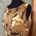 Talbots  Cream and Brown Midi Dress with Timeless Elegance Photo 1